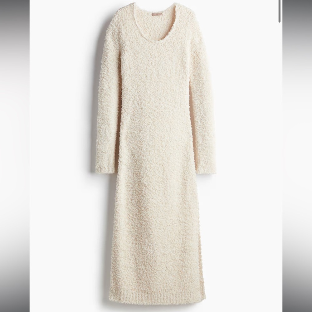 H&M Cream Long Sleeve Knit Dress